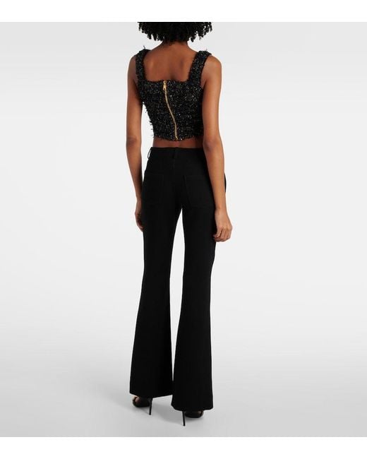Balmain Black Lurex Tweed Top