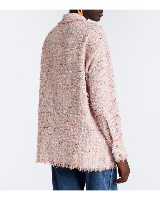 Balmain Pink Tweed Overshirt