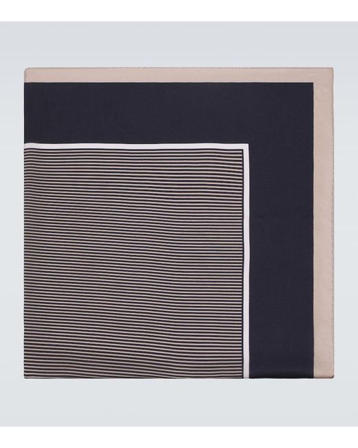 Saint Laurent Blue Cassandre Silk Charmeuse Scarf for men