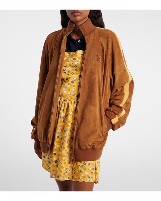 Miu Miu Brown Oversized Suede Jacket
