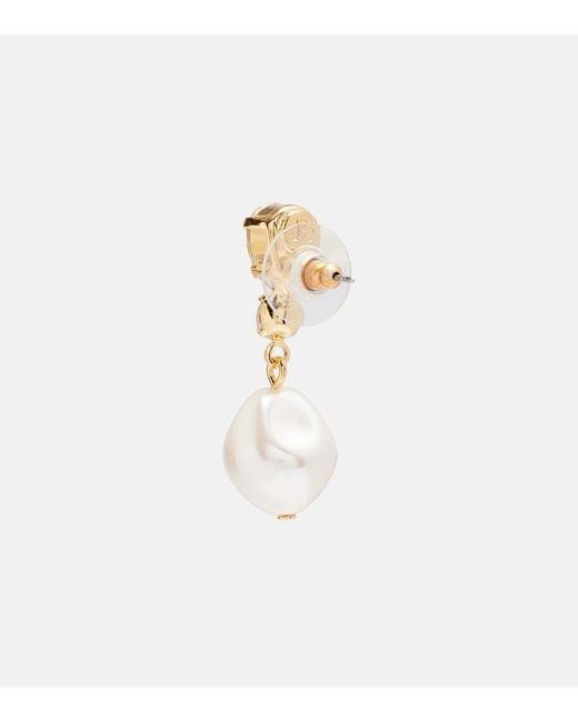 Jennifer Behr White Kristina-Plated Drop Earrings