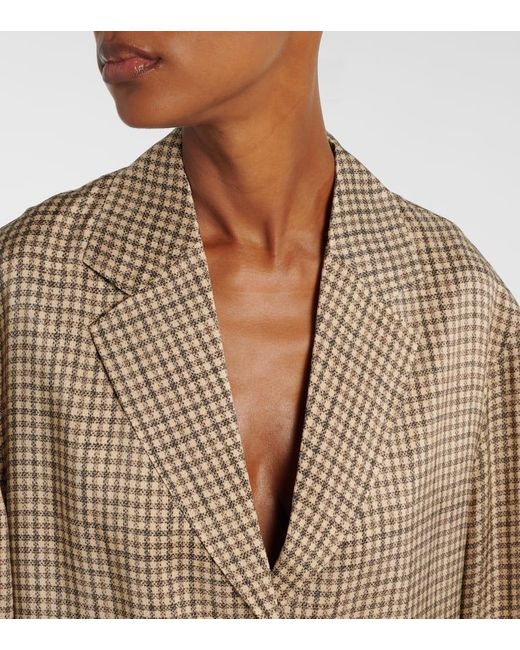 Acne Brown Junida Checked Blazer