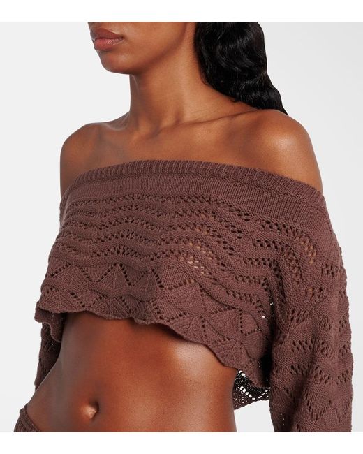 Crop Top Helena En Mezcla De Algodon Bananhot de color Brown