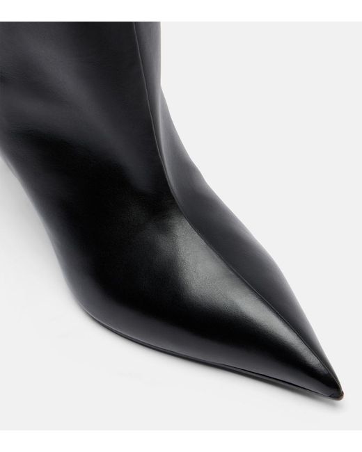 The Attico Black Lea Leather Knee-High Boots