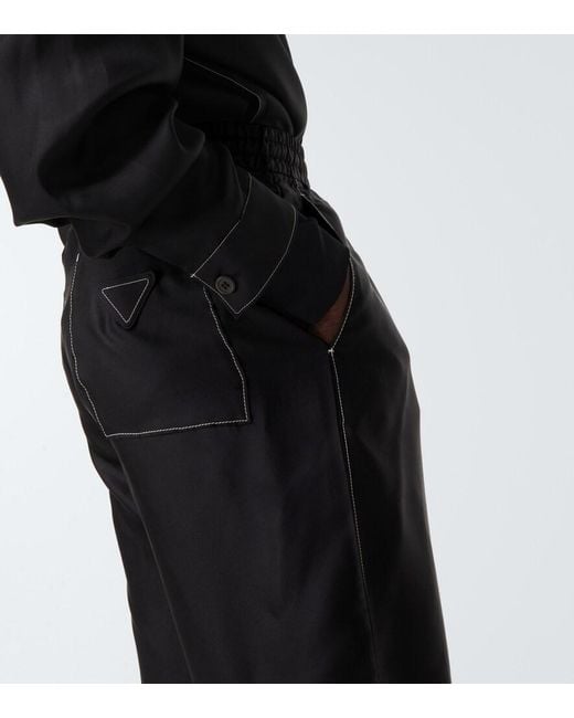 Prada Black Silk Pants for men