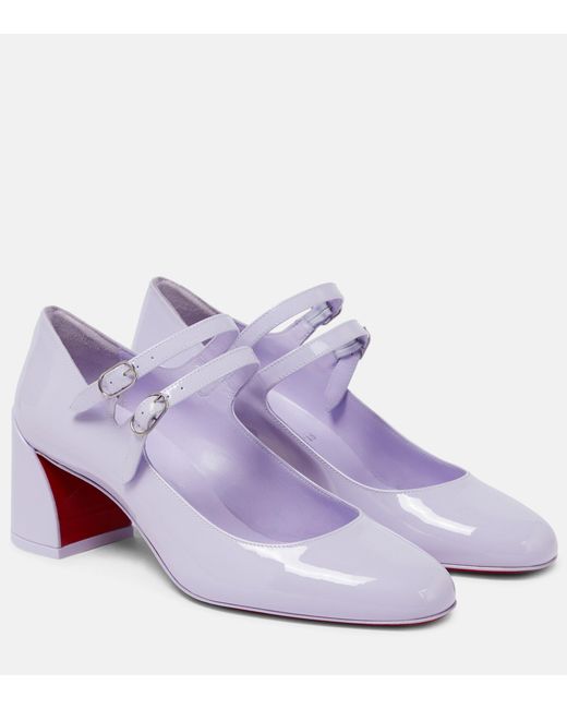 Christian Louboutin Miss Jane Patent Leather Pumps in Purple | Lyst
