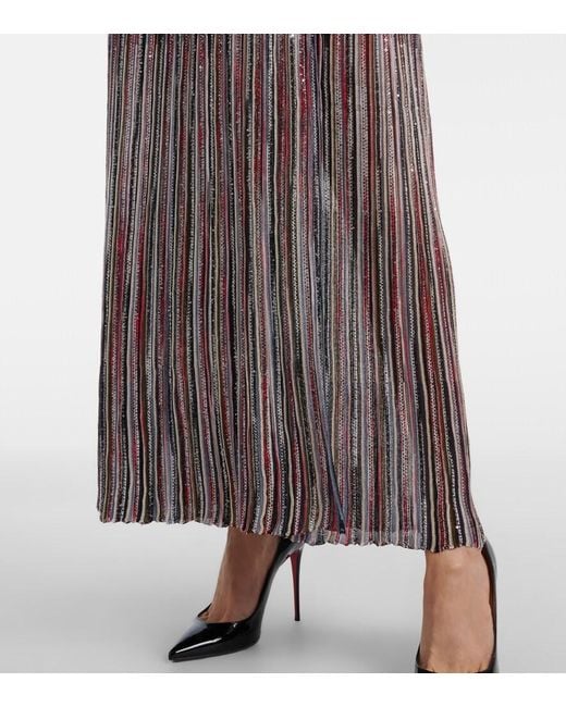 Missoni Gray Striped Lame Maxi Dress