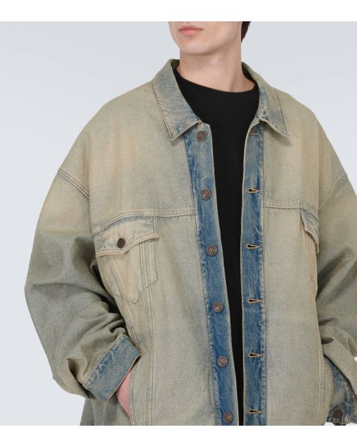 Veste oversize en jean Balenciaga pour homme en coloris Natural