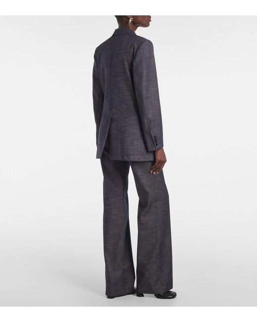 Joseph Blue Cassini Wool And Cotton Blazer