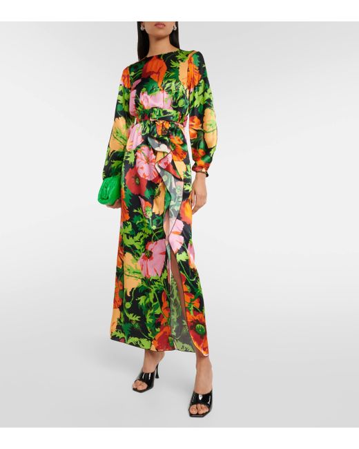 Robe longue Penny en satin a fleurs LaDoubleJ en coloris Multicolor