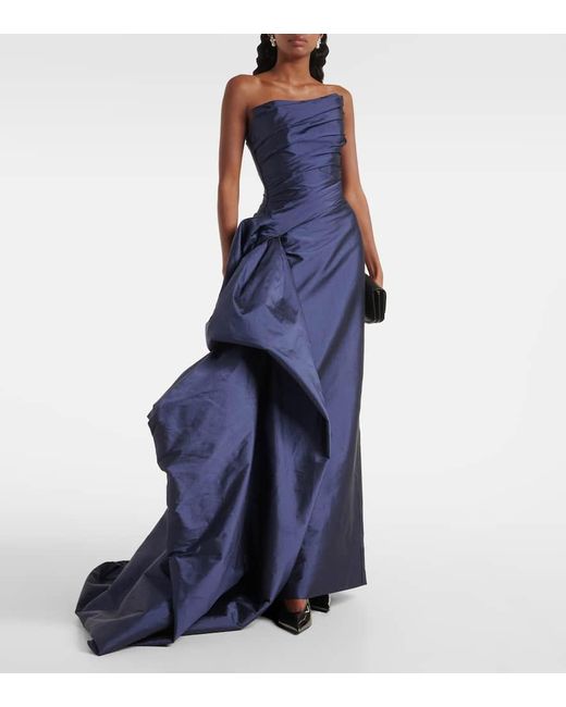 Marmar Halim Blue Robe Aus Taft