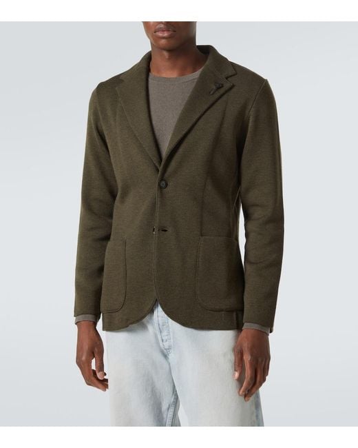 Lardini Green Virgin Wool Blazer for men