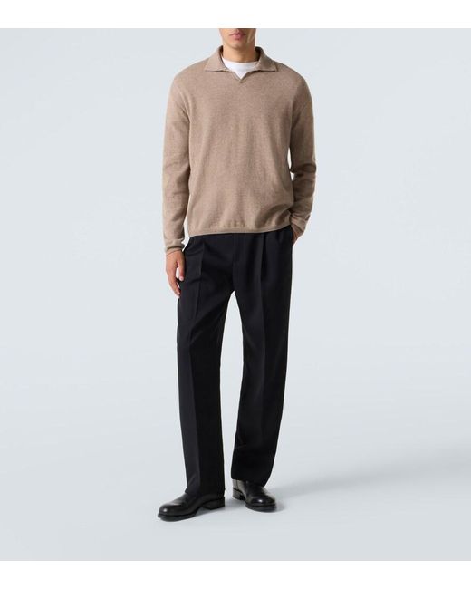 The Row Natural Franz Cashmere Polo Sweater for men