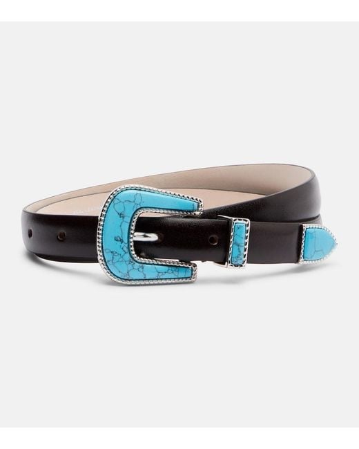 DEHANCHE Blue Travertine Leather Belt