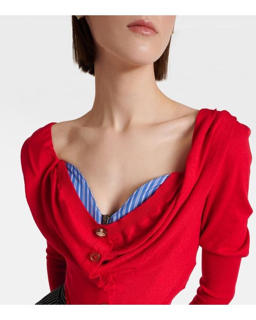 Top Bea in lana e seta drappeggiata di Vivienne Westwood in Red