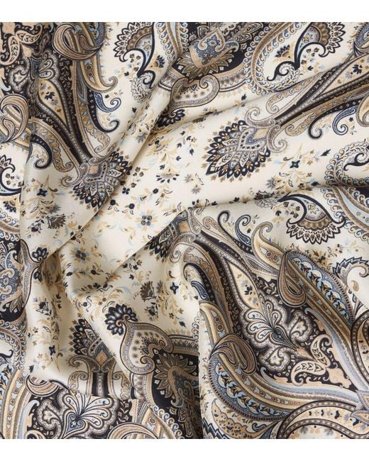 Etro Metallic Printed Silk Twill Scarf