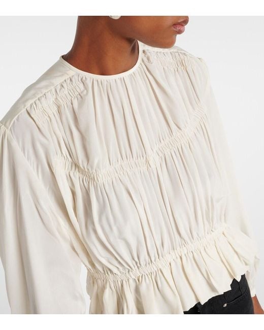 Isabel Marant White Gelina Crepe De Chine Blouse