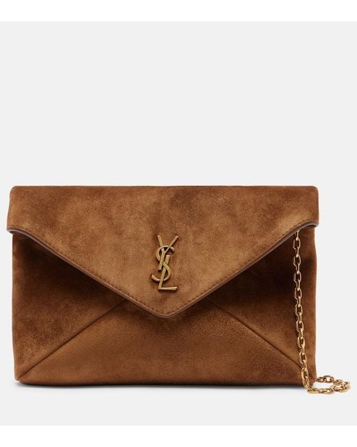 Bustina Cassandre Small di Saint Laurent in Brown