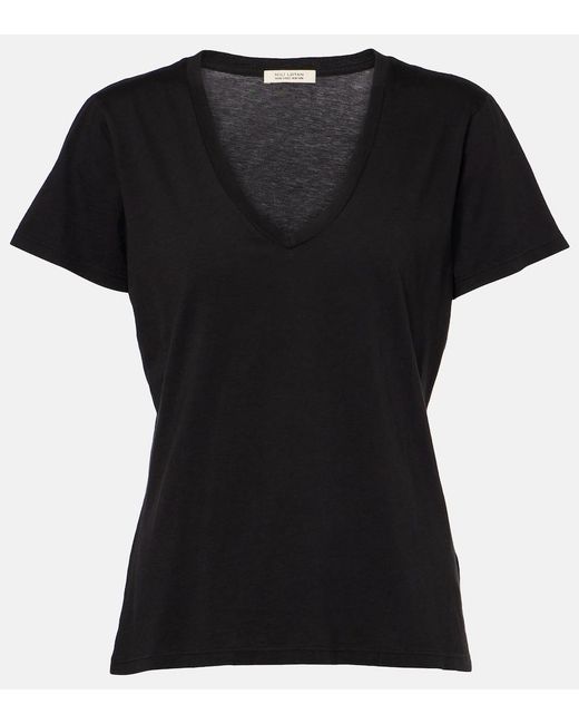 Nili Lotan Black Carol Cotton Jersey T-Shirt