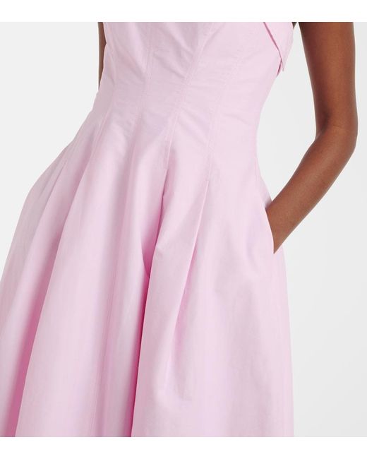 Jonathan Simkhai Pink Avril Cotton-Blend Bustier Gown