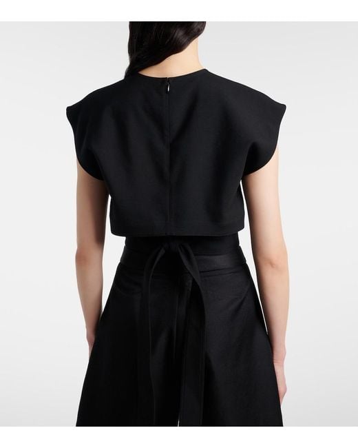 Alaïa Black Belted Wool Top
