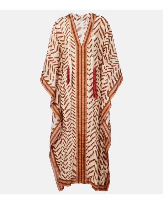 Johanna Ortiz White Printed Cotton Kaftan