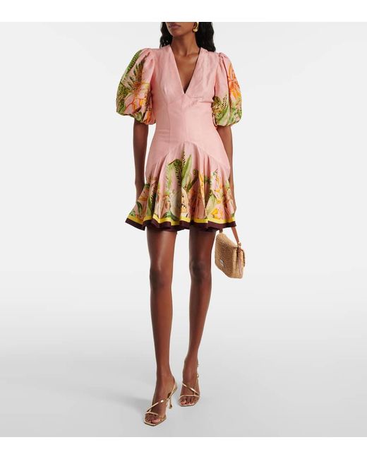 ALÉMAIS Pink Minikleid Papaya Aus Einem Leinengemisch