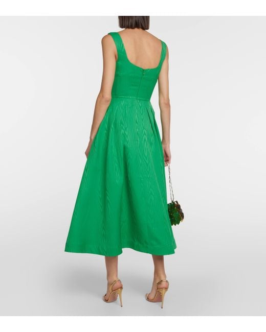 Rebecca Vallance Green Abigail Pleated Midi Dress