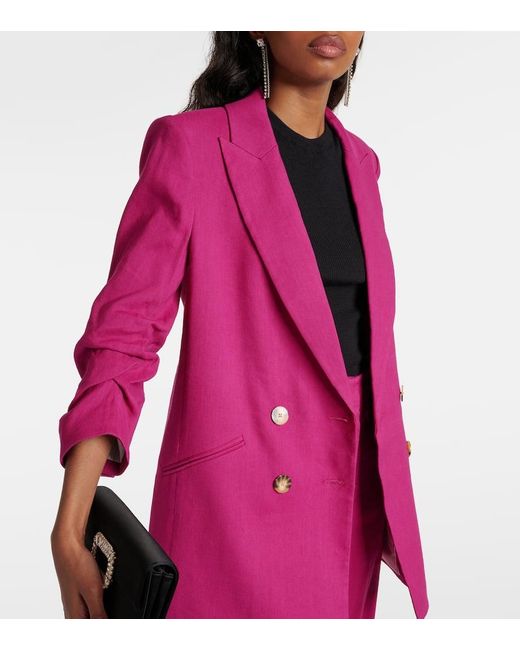 Veronica Beard Pink Kiernan Linen-blend Blazer
