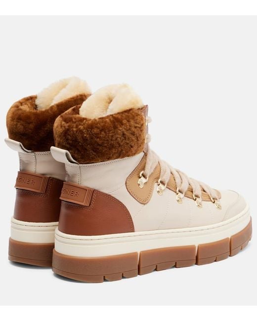 Bogner Natural Schnuerstiefel Vaduz Aus Leder Mit Shearling