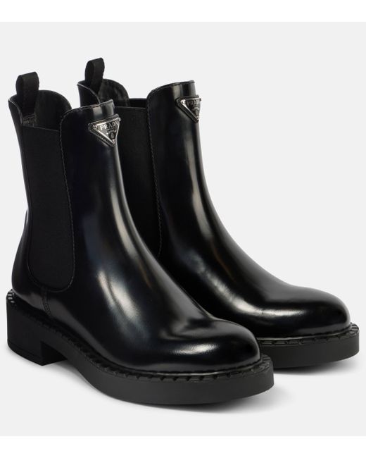 Prada Leather Chelsea Boots in Black Lyst UK
