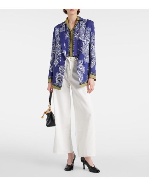 Etro Blue Printed Blazer