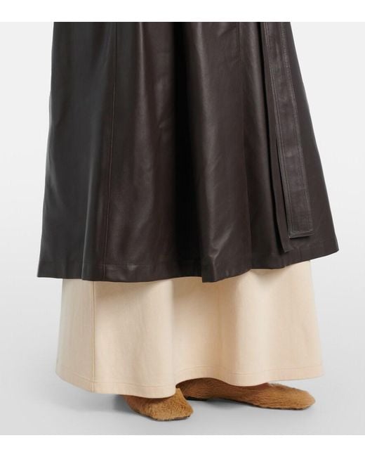 The Row Gray Ryota Leather Coat