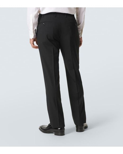 Kiton Black Single-Breasted Wool Suit for men