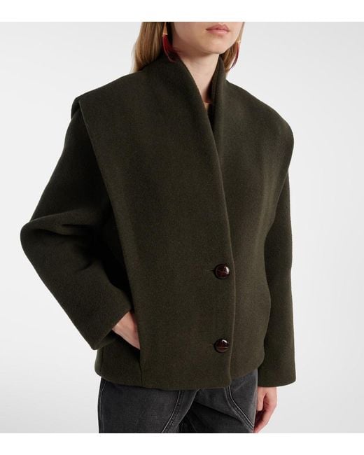 Isabel Marant Black Collegejacke Dyogo Aus Einem Wollgemisch