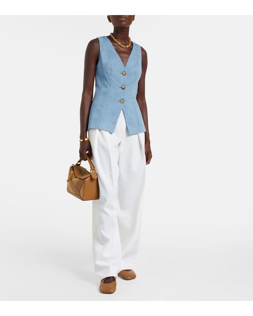 Gilet Di Jeans Avalina di Veronica Beard in Blue