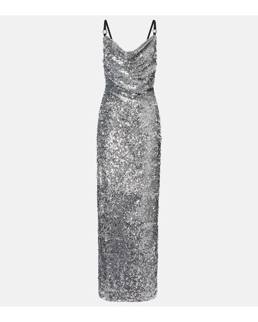 Coperni Gray Draped Sequined Gown