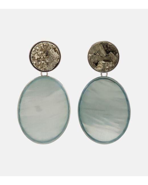 Alaïa Green Embellished Drop Earrings