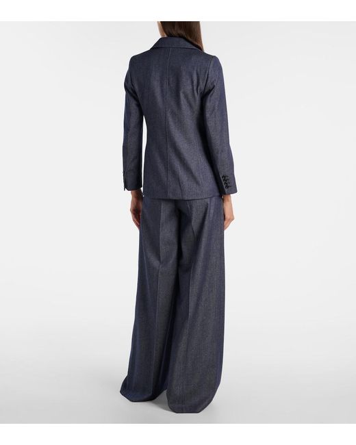 Max Mara Blue Locarno Virgin Wool Jacket