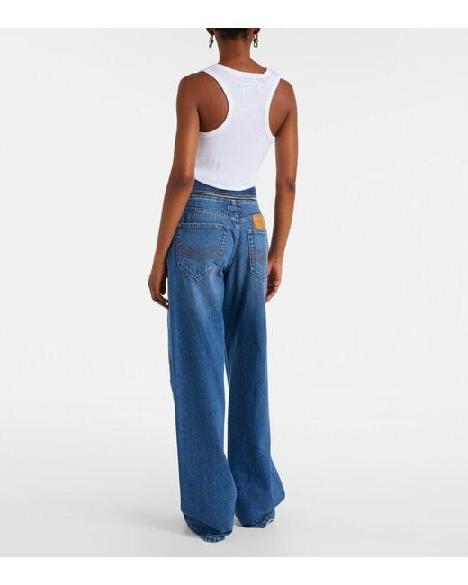 Jean Paul Gaultier White Ribbed-Knit Cotton Jersey Bra Top