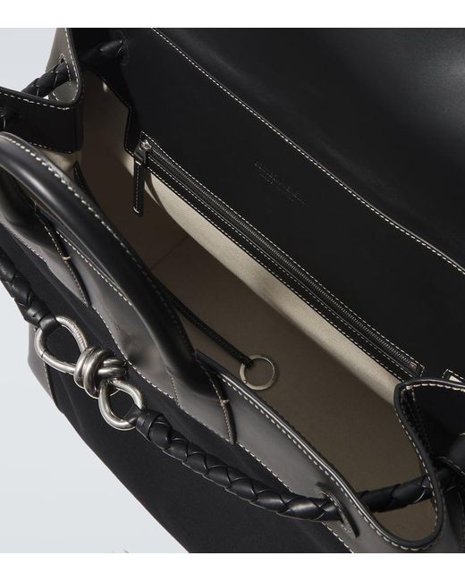 Bottega Veneta Black Andiamo Voyager Leather-Trimmed Tote Bag for men
