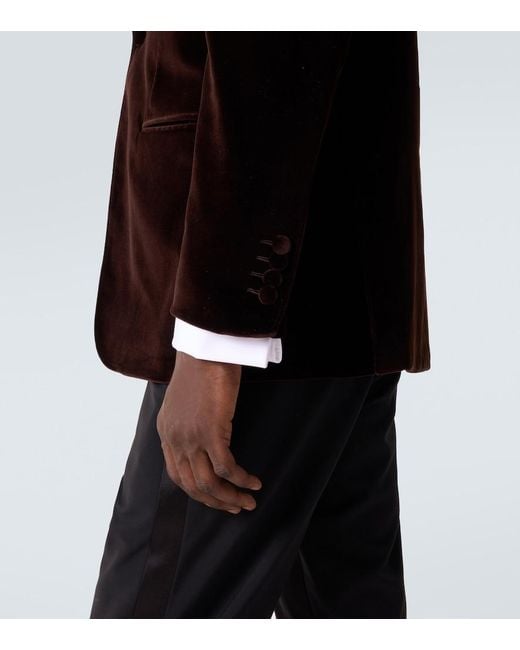 Thom Sweeney Black Cotton Velvet Blazer for men
