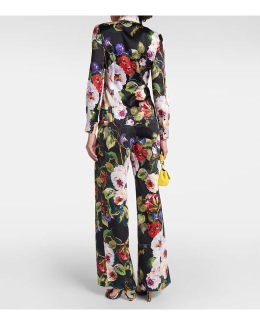 Dolce & Gabbana Multicolor Floral Satin Shirt For