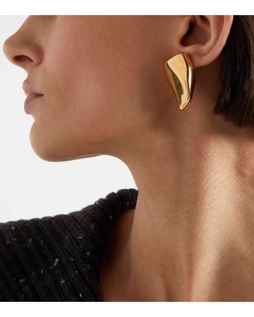 Bottega Veneta White Prisma Small 18Kt-Plated Earrings