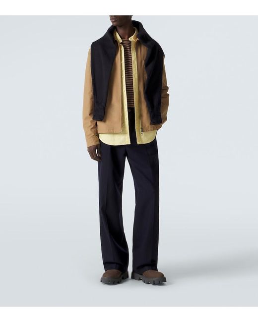 Moncler Brown Cotton-Blend Jacket for men
