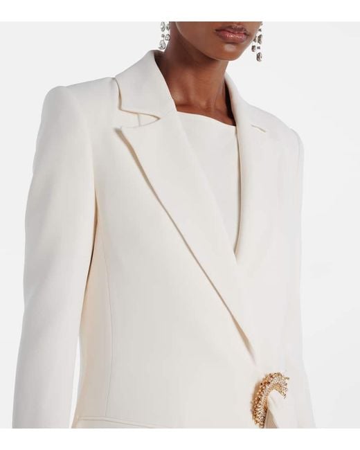 Elie Saab White Verzierter Blazer