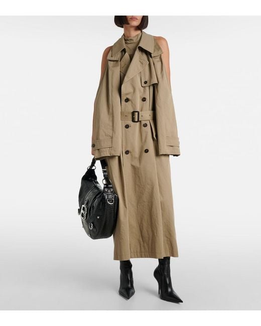 Balenciaga Natural Suspended Trench Cotton Twill Midi Dress
