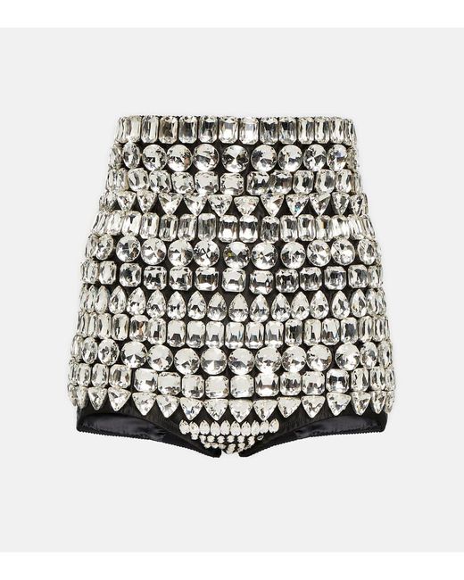 Dolce & Gabbana Black X Kim Embellished Micro Shorts