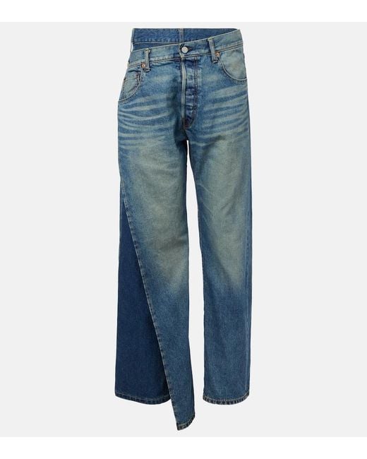 Jeans Rectos Asimetricos Junya Watanabe de color Blue