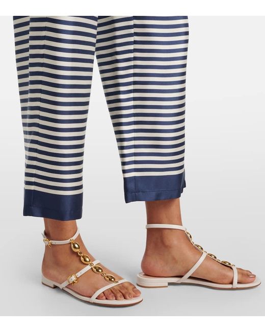 Max Mara Blue Weite Hose Nine Aus Seide